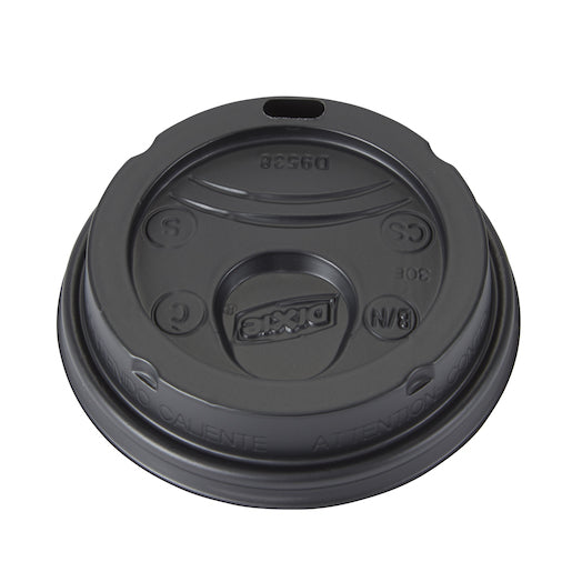 D9538B DIXIE® BLACK DOME PLASTIC HOT CUP LIDS SMALL (fits 8oz cup)